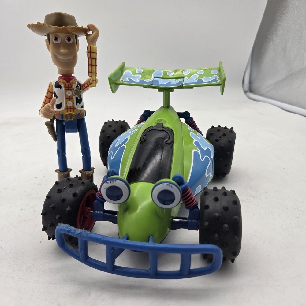 Vtg Thinkway Disney Toy Story Woody & Free Wheel Buggy Race Car 8" Vehicle No RC